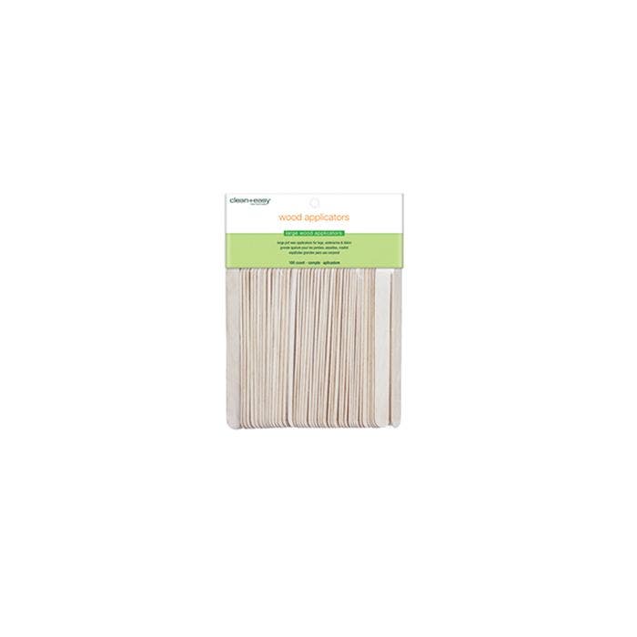 Clean + Easy Large Wood Applicator Spatulas for Hair Removal in a pack