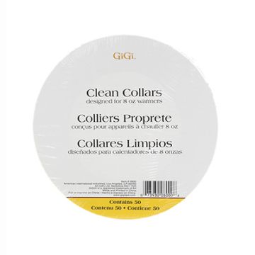 GiGi Clean Collars 50 count in retail packaging labelled with product name in 3 different languages