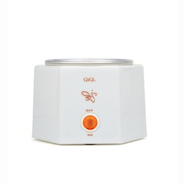 Front view of GiGi Space Saver Warmer featuring its logo, markings, & orange on/off switch with LED indicator