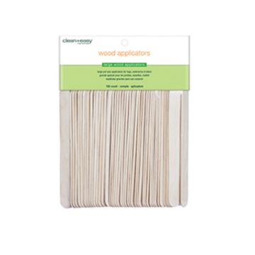 Clean + Easy Large Wood Applicator Spatulas for Hair Removal in a pack