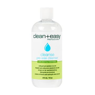 Capped Clean+easy Cleanse pre-wax cleanser in a 16-ounce bottle