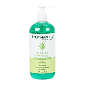 16-ounce pump bottle of Clean + Easy soothe aloe vera gel post-waxing treatment