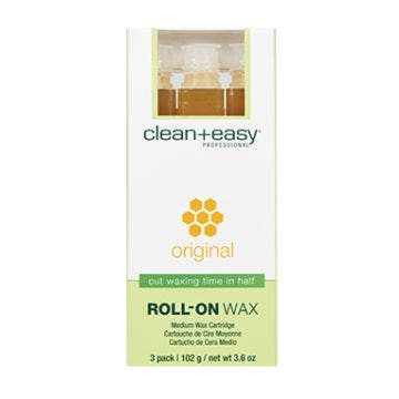 Front view of a Professional Roll On Wax in Original pack with detail text